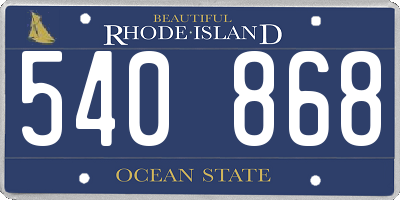 RI license plate 540868