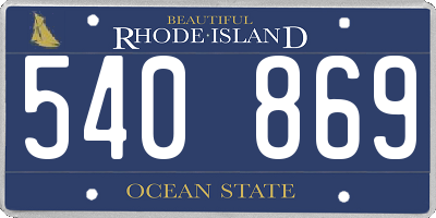 RI license plate 540869