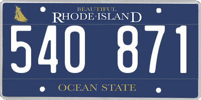 RI license plate 540871