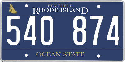 RI license plate 540874