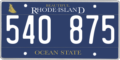 RI license plate 540875