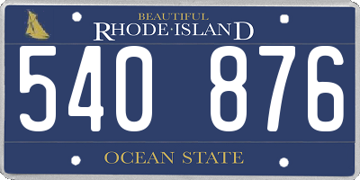 RI license plate 540876