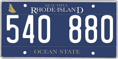 RI license plate 540880