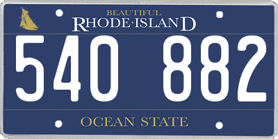 RI license plate 540882