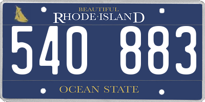 RI license plate 540883