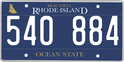 RI license plate 540884