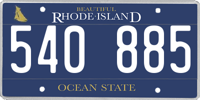 RI license plate 540885