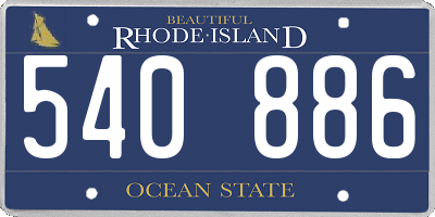 RI license plate 540886