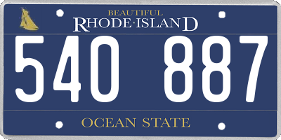 RI license plate 540887