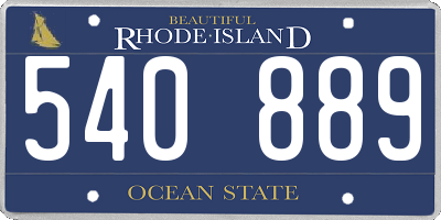 RI license plate 540889