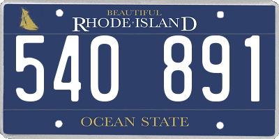 RI license plate 540891