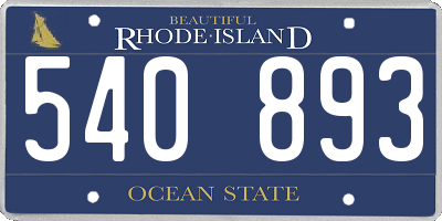 RI license plate 540893