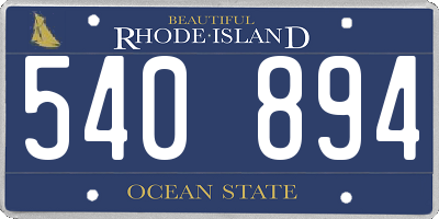 RI license plate 540894