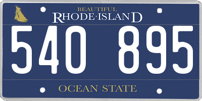 RI license plate 540895