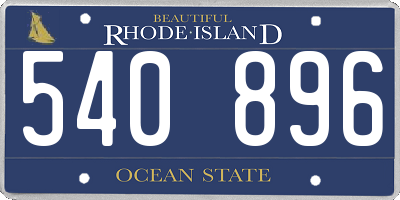 RI license plate 540896