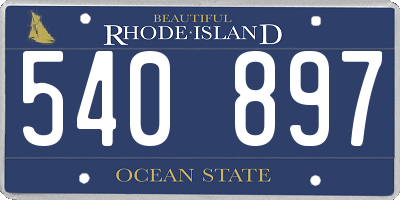 RI license plate 540897