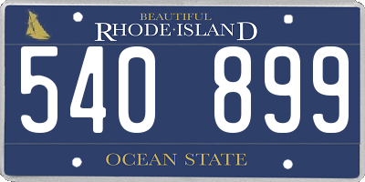 RI license plate 540899