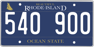 RI license plate 540900
