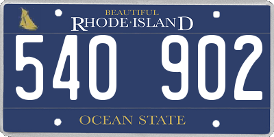 RI license plate 540902