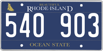 RI license plate 540903