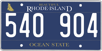 RI license plate 540904