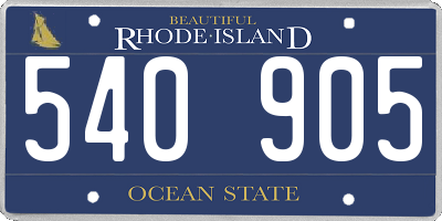 RI license plate 540905
