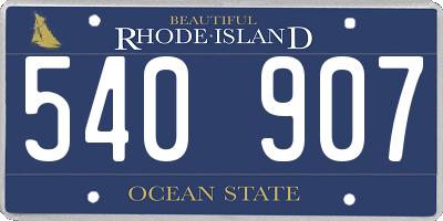 RI license plate 540907