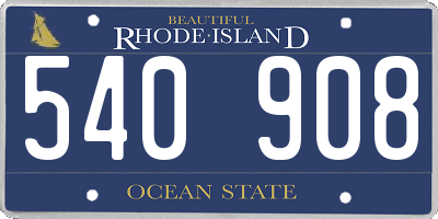 RI license plate 540908