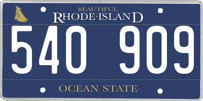 RI license plate 540909