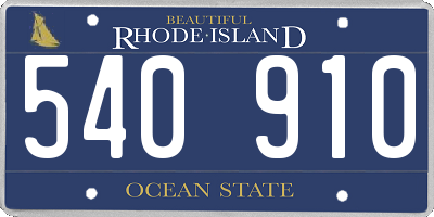 RI license plate 540910