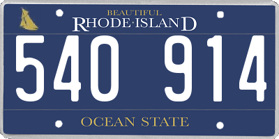 RI license plate 540914