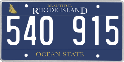 RI license plate 540915