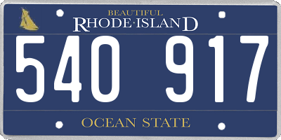 RI license plate 540917
