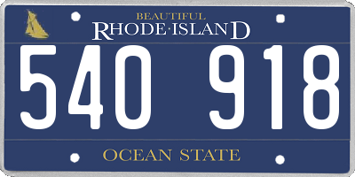 RI license plate 540918