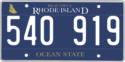 RI license plate 540919