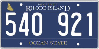RI license plate 540921