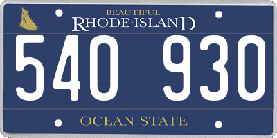RI license plate 540930