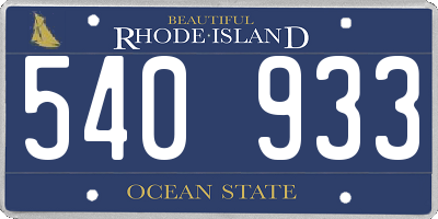 RI license plate 540933
