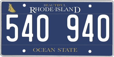 RI license plate 540940