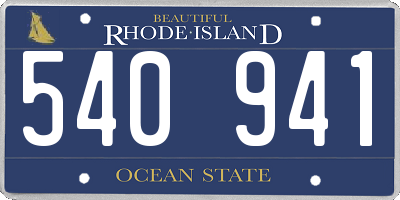 RI license plate 540941