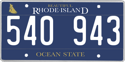 RI license plate 540943