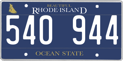 RI license plate 540944