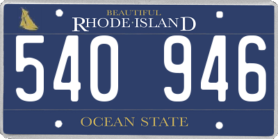 RI license plate 540946