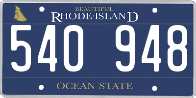 RI license plate 540948