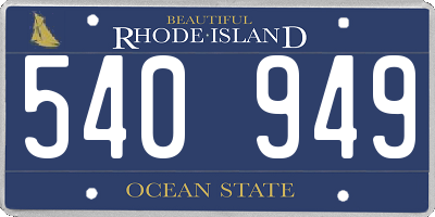 RI license plate 540949