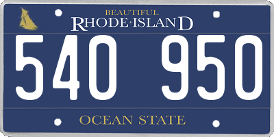 RI license plate 540950