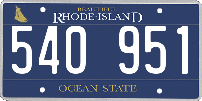 RI license plate 540951