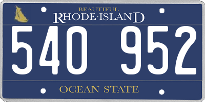 RI license plate 540952