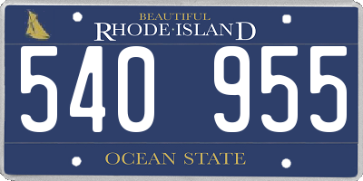 RI license plate 540955