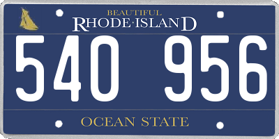 RI license plate 540956